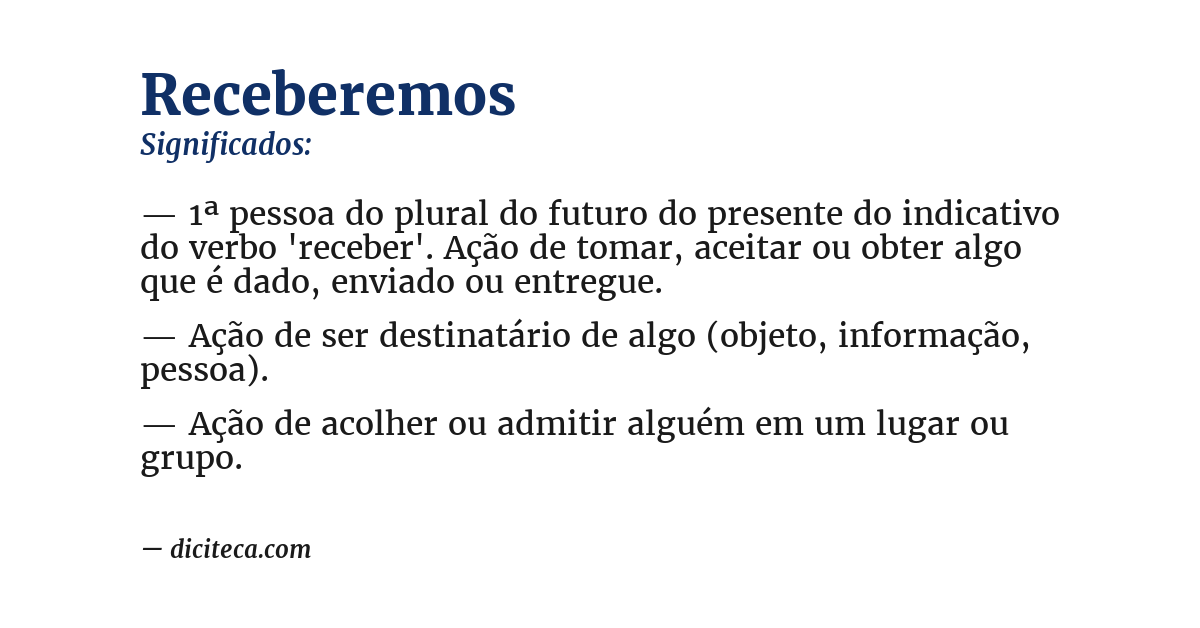 Significado de receberemos