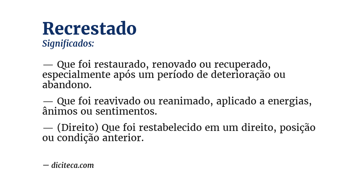 Significado de recrestado