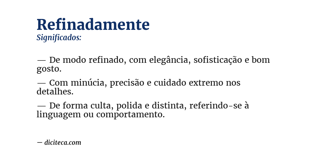 Significado de refinadamente