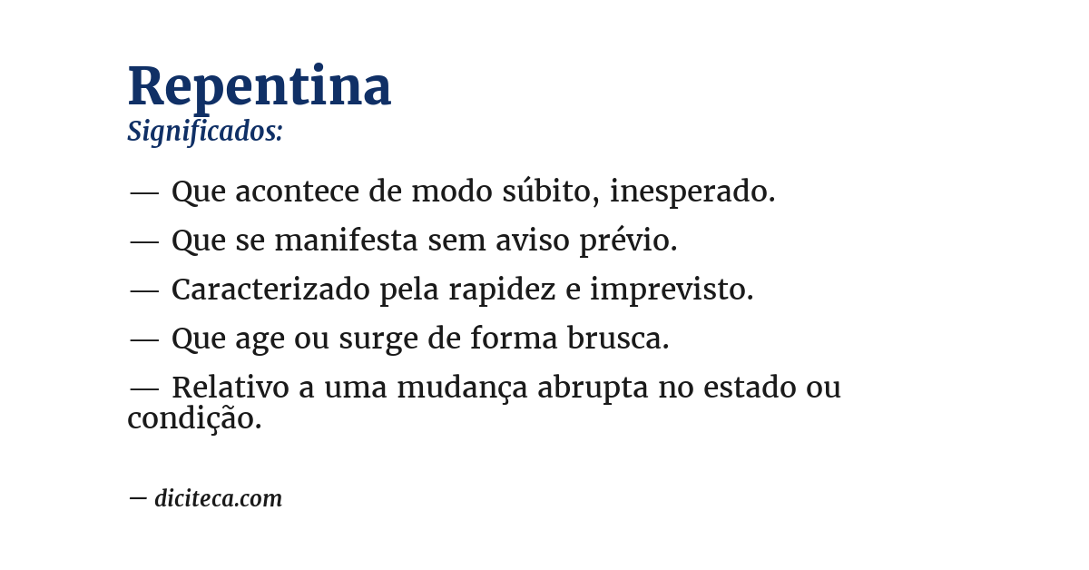 Significado de repentina