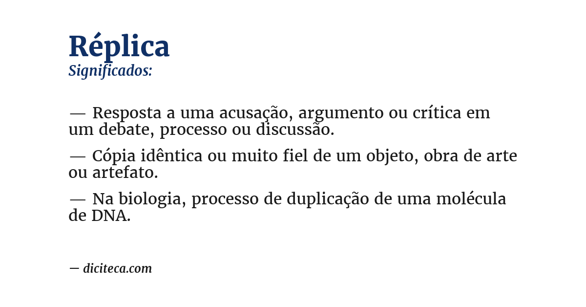 Significado de réplica