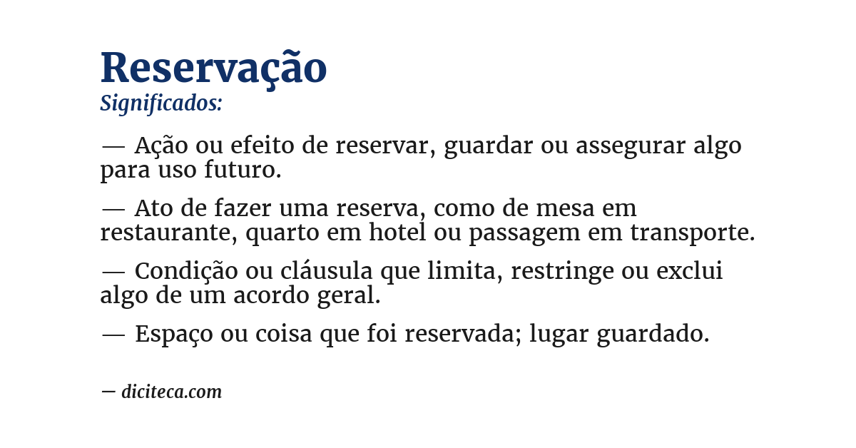 Significado de reservação