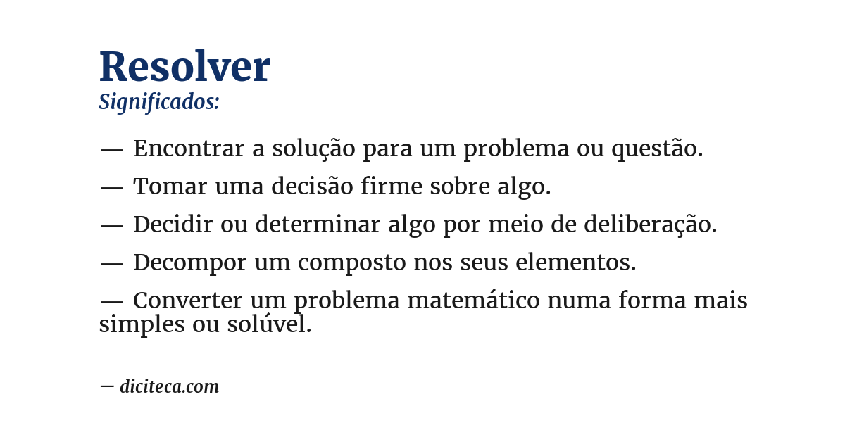 Significado de resolver