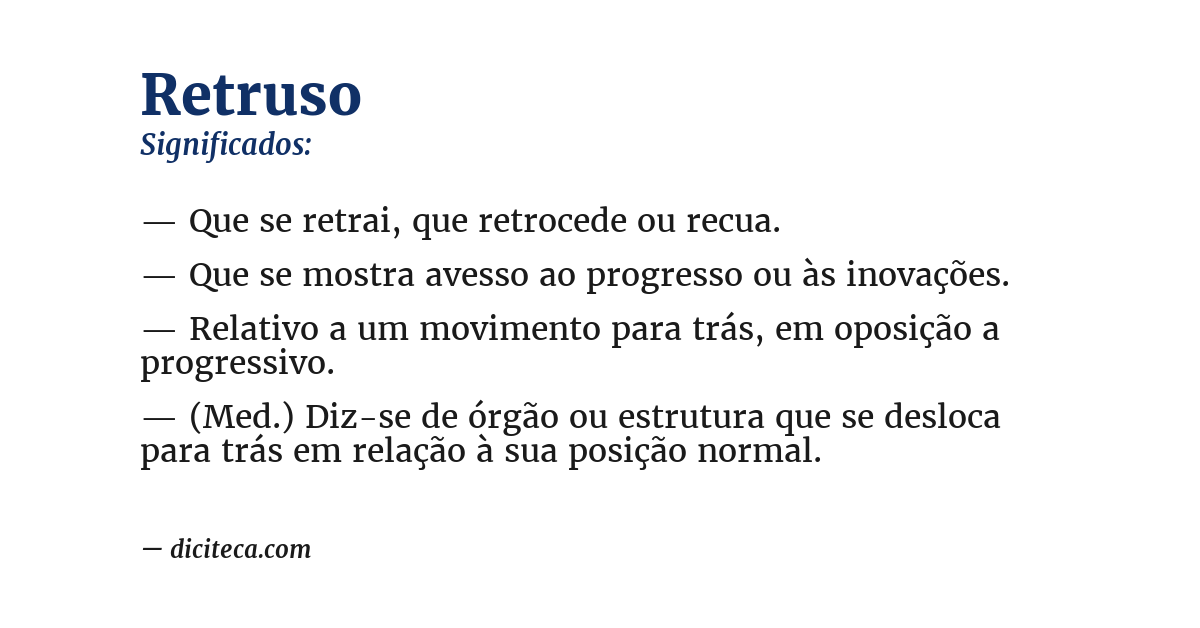 Significado de retruso