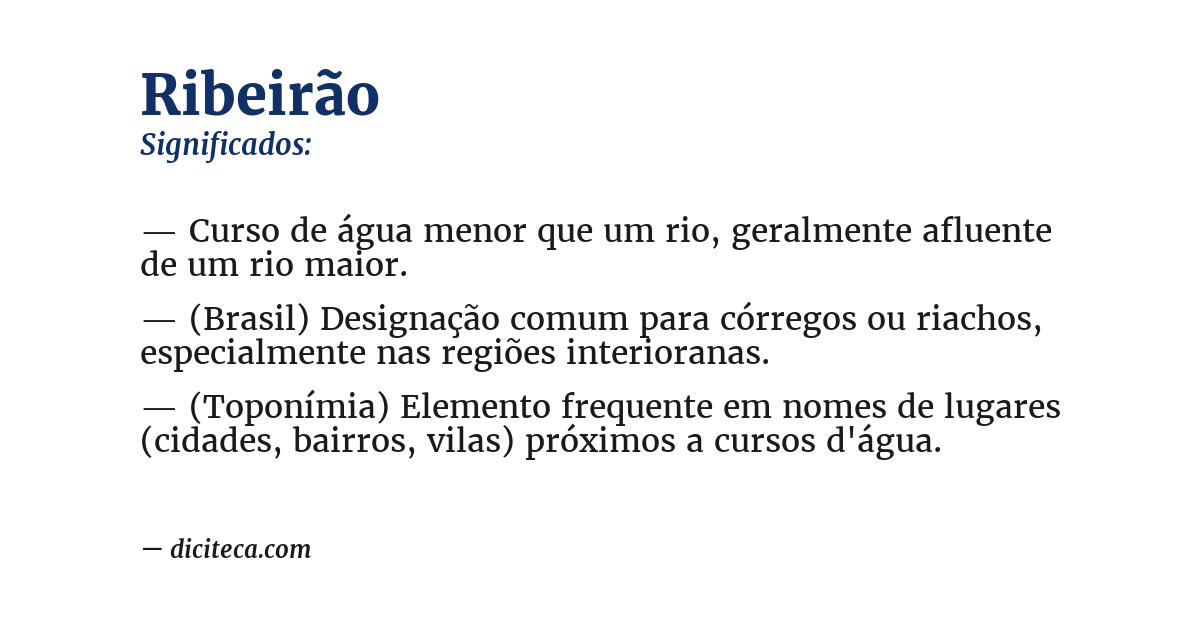 Significado de ribeirão