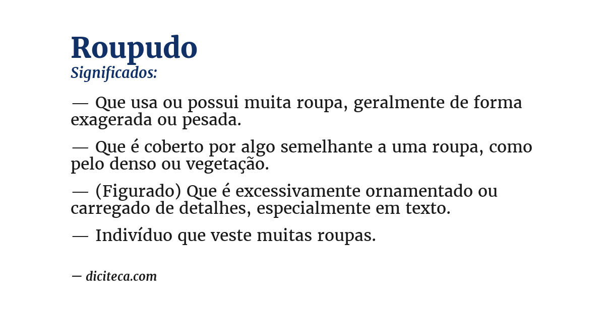Significado de roupudo