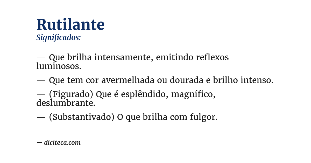 Significado de rutilante