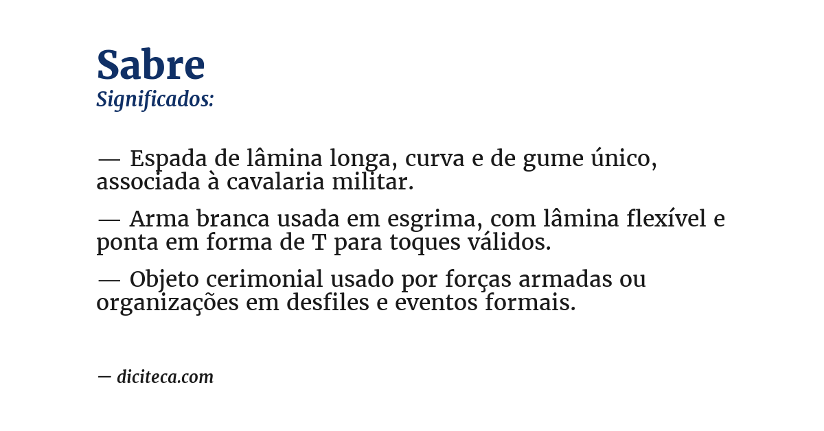 Significado de sabre