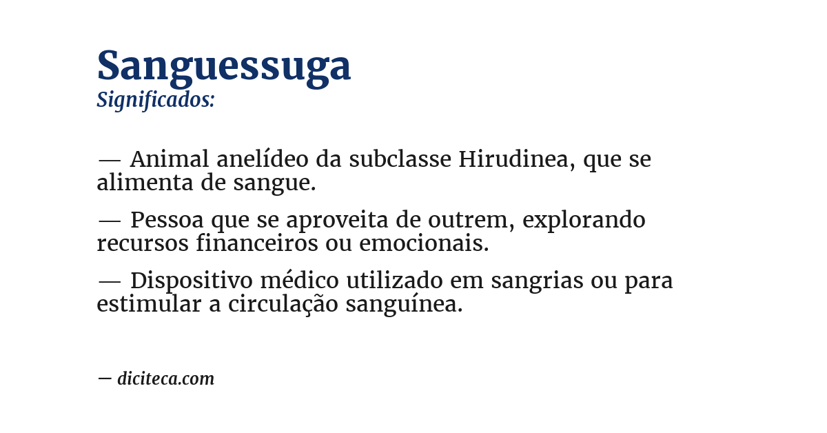 Significado de sanguessuga