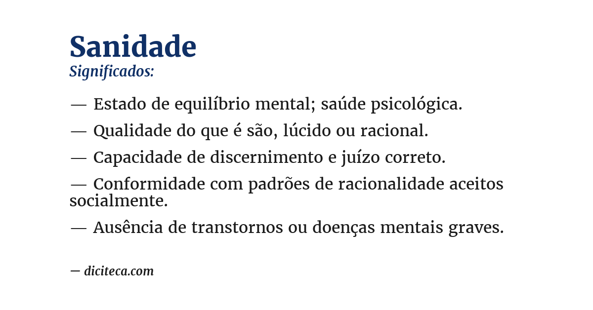 Significado de sanidade