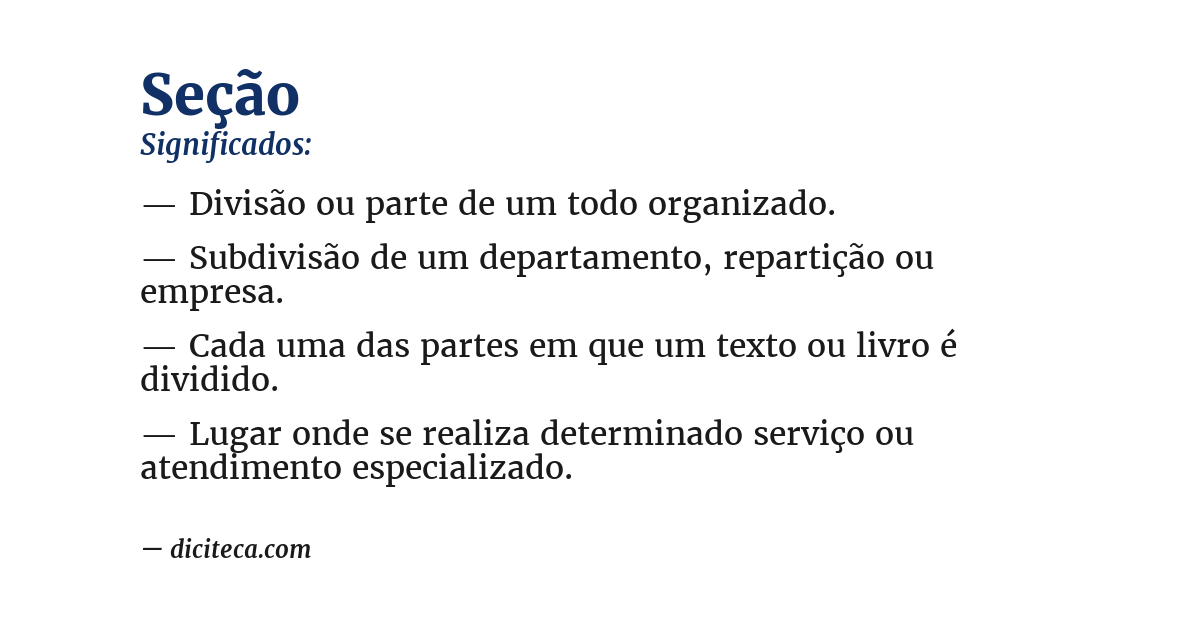 Significado de seção