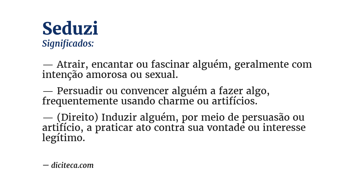 Significado de seduzi