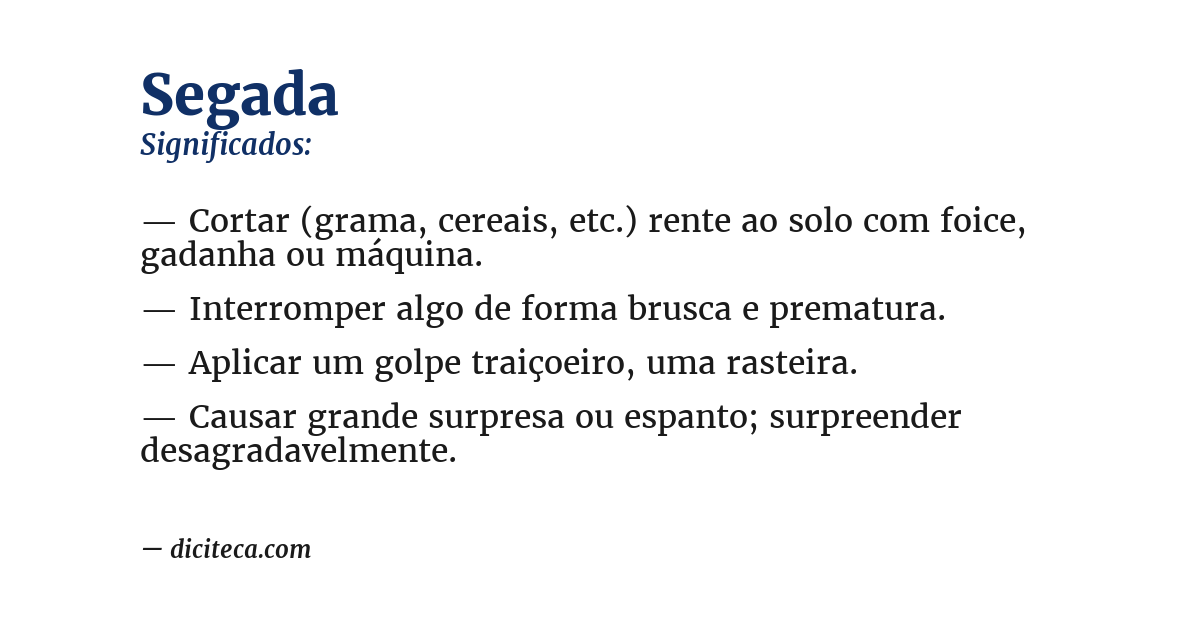 Significado de segada