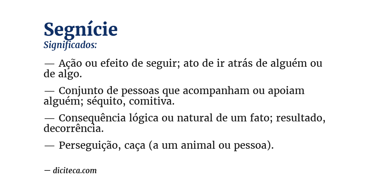 Significado de segnície