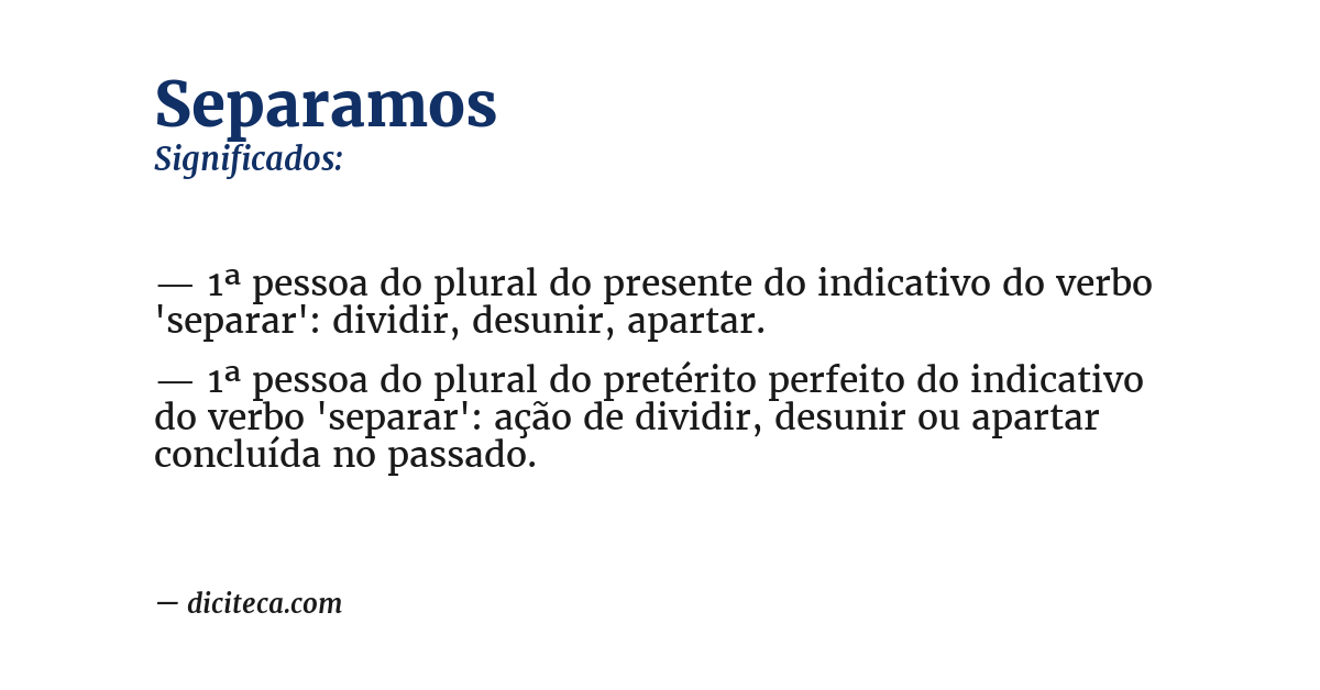 Significado de separamos