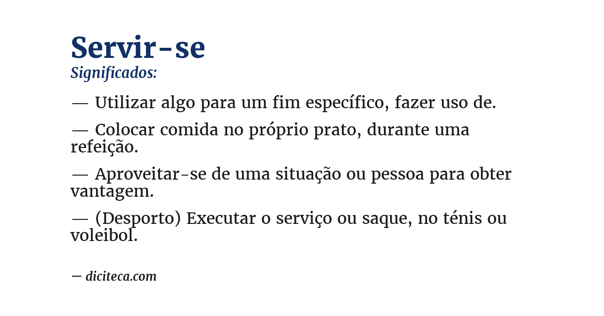 Significado de servir-se