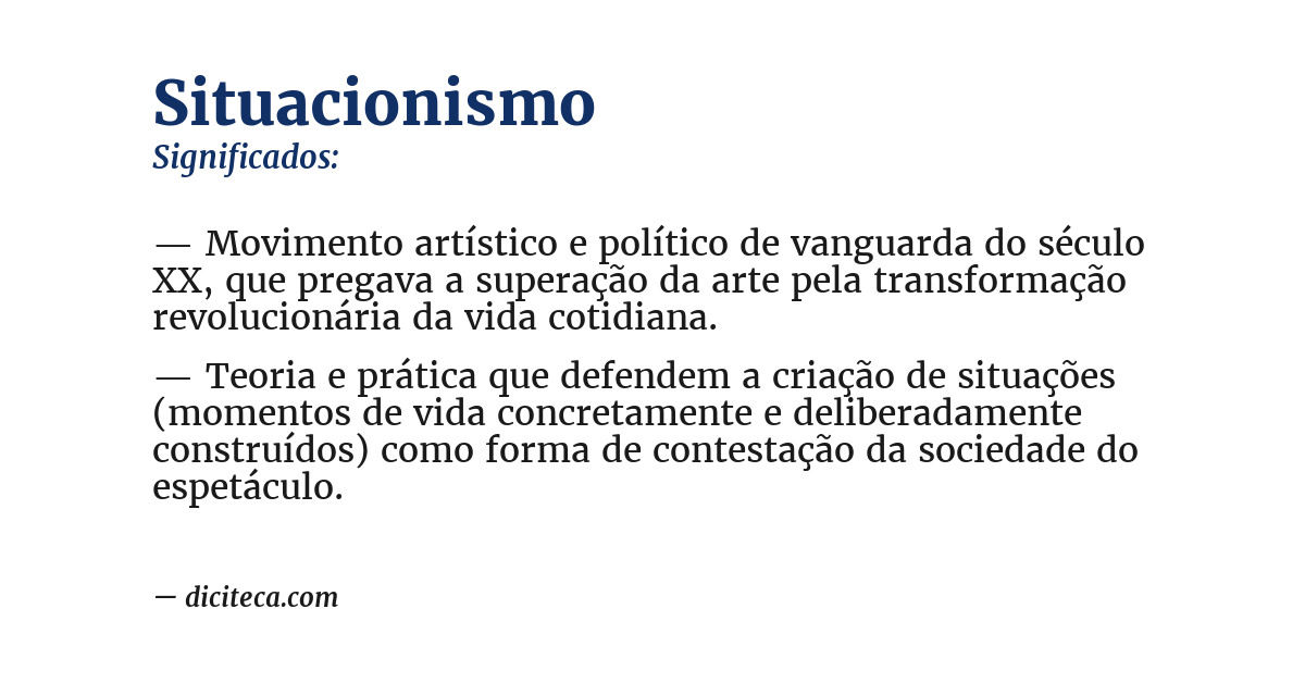 Significado de situacionismo