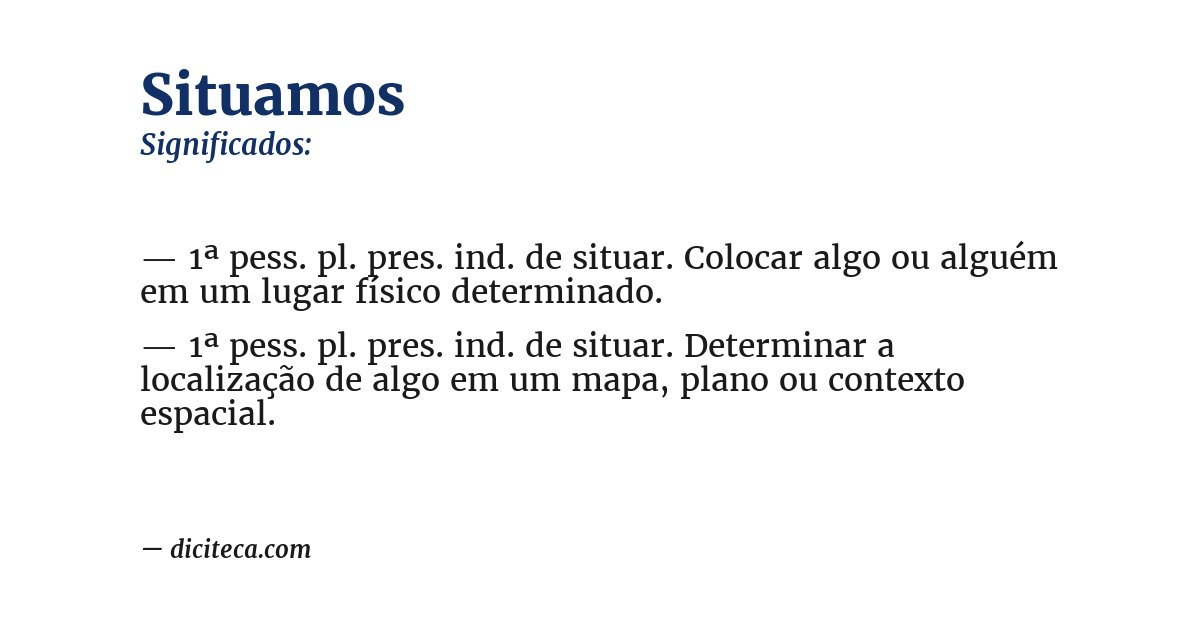 Significado de situamos