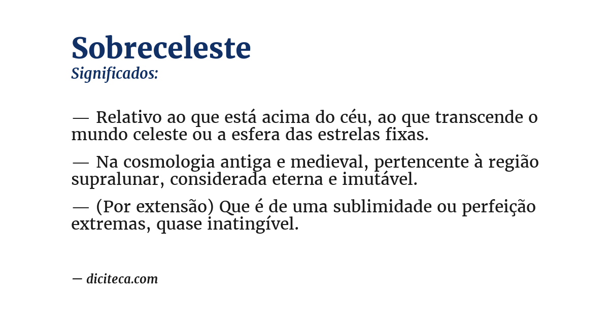 Significado de sobreceleste