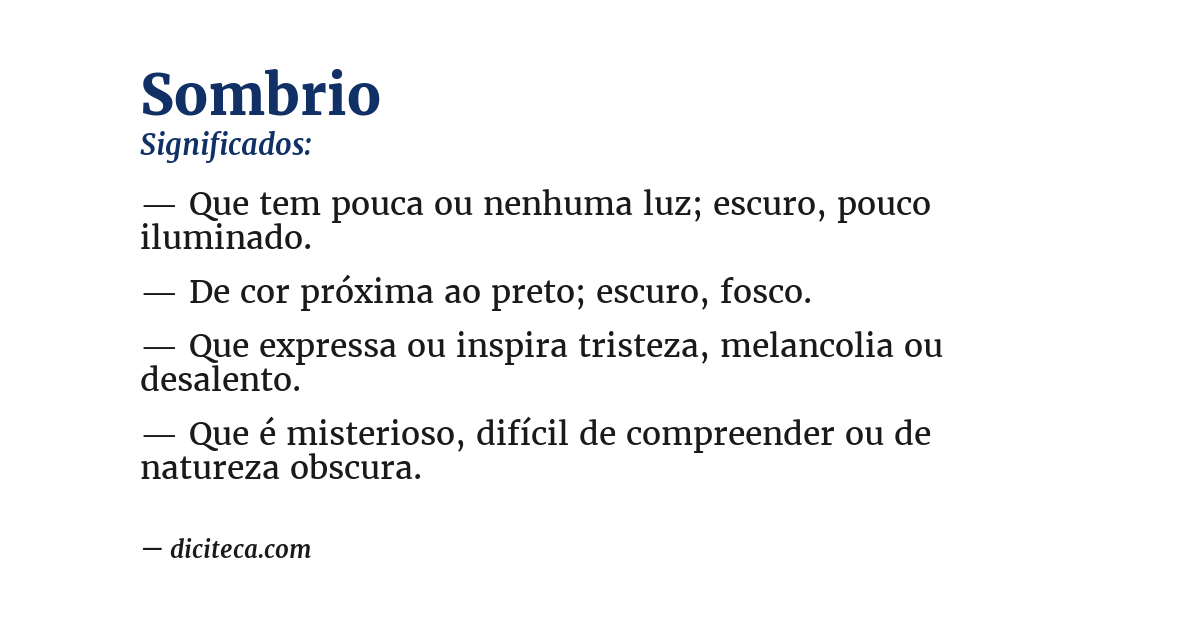Significado de sombrio