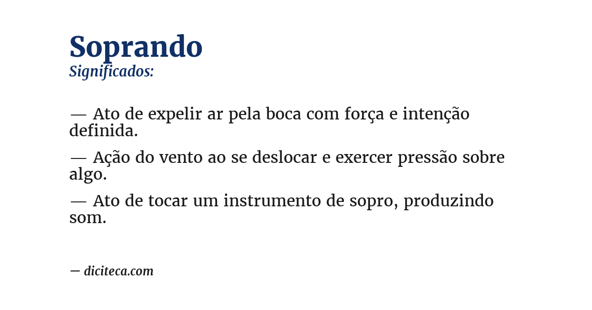 Significado de soprando