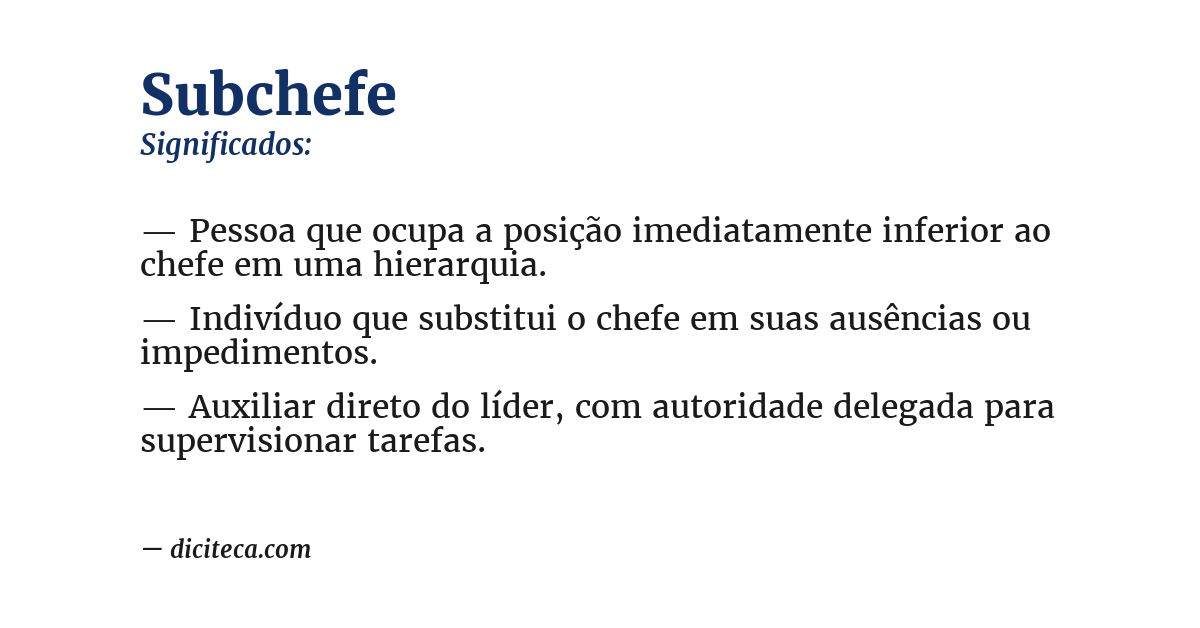 Significado de subchefe