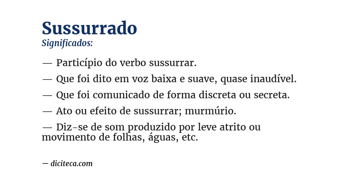 Significado de sussurrado