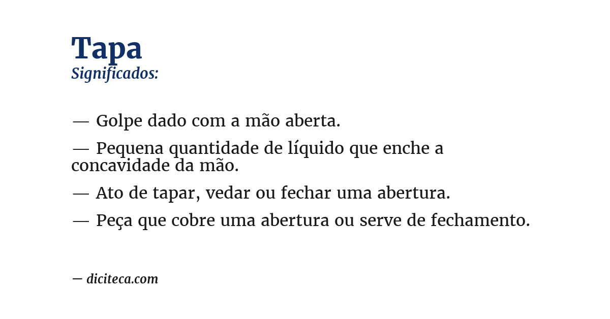 Significado de tapa