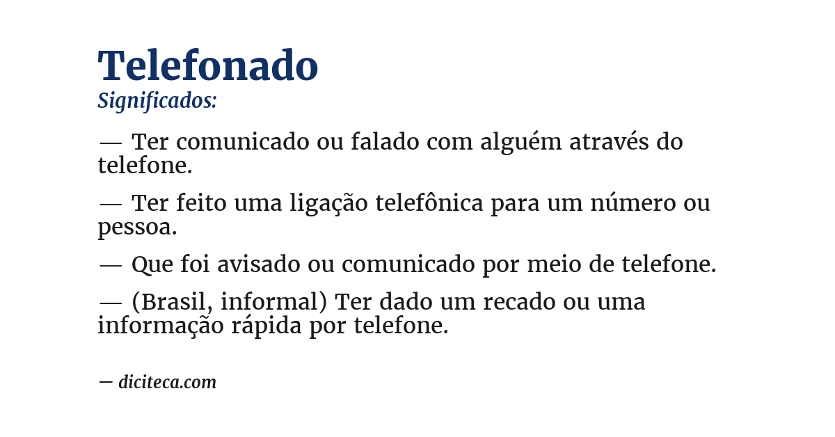 Significado de telefonado