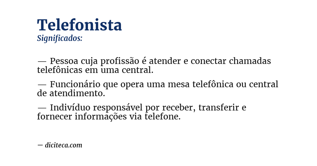 Significado de telefonista