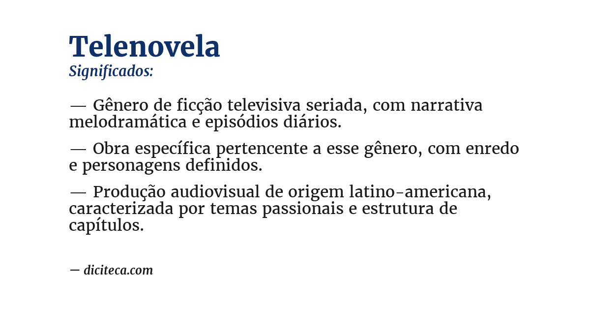 Significado de telenovela