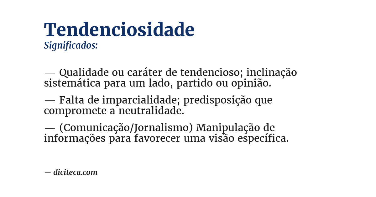 Significado de tendenciosidade