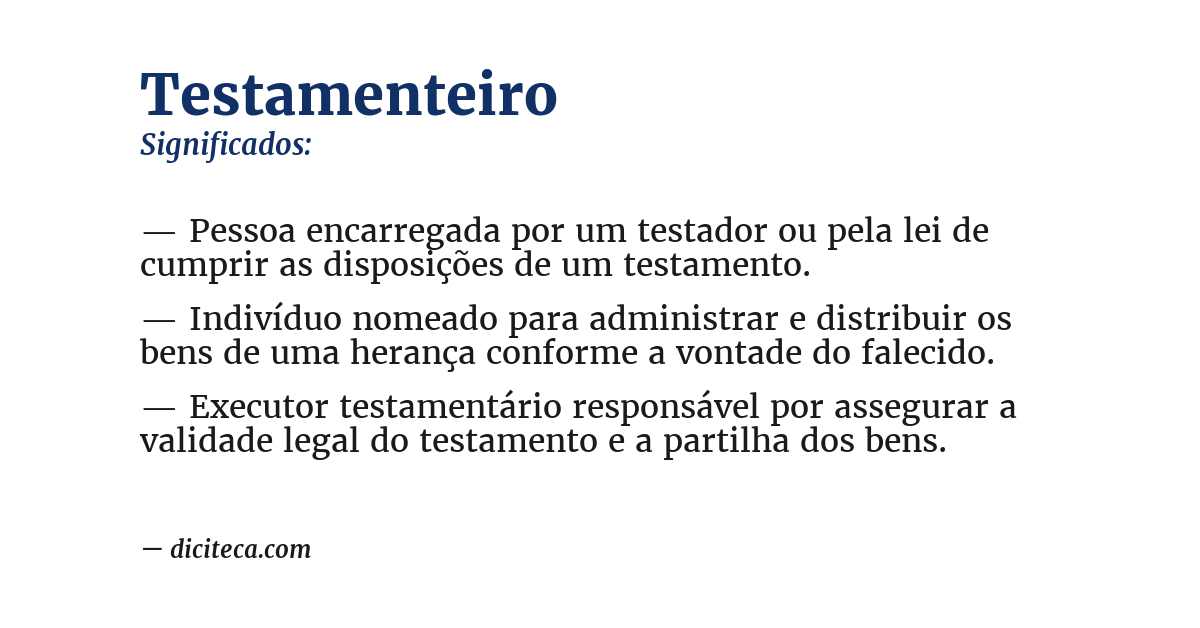 Significado de testamenteiro