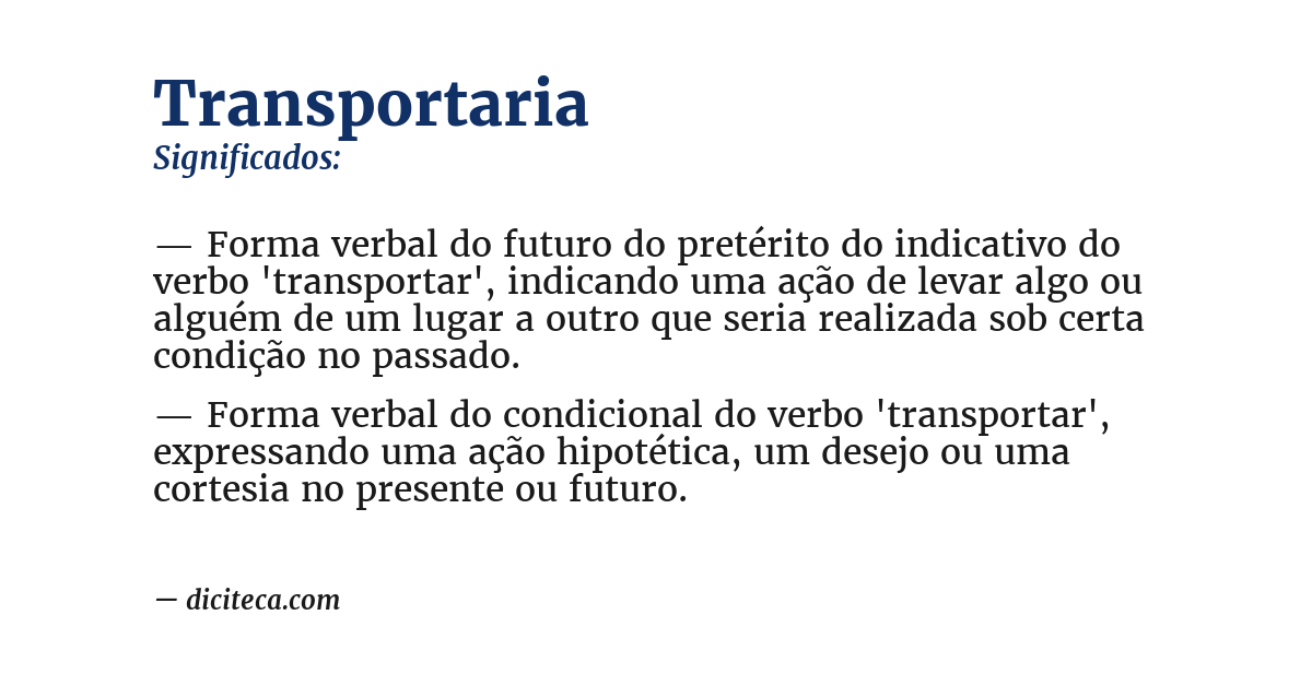 Significado de transportaria