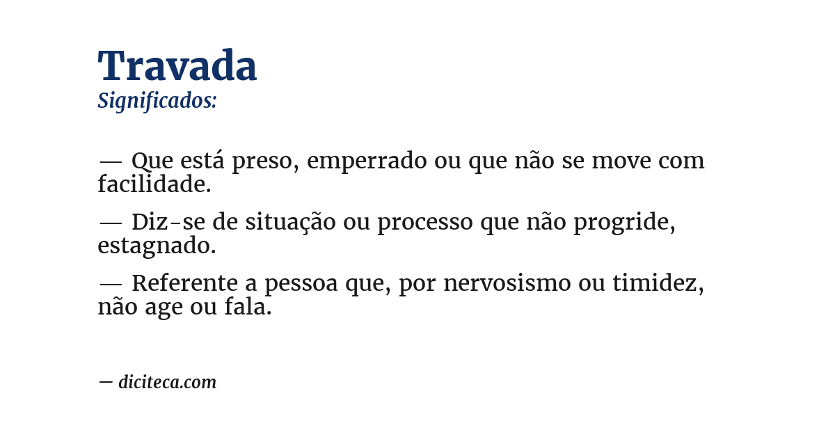 Significado de travada