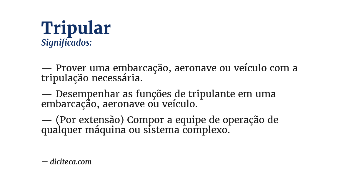 Significado de tripular