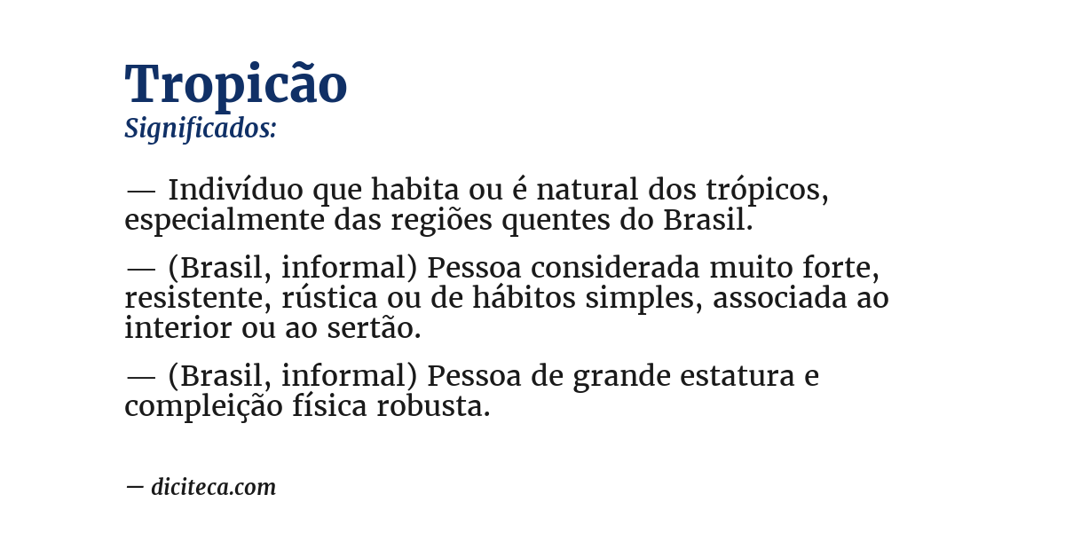 Significado de tropicão