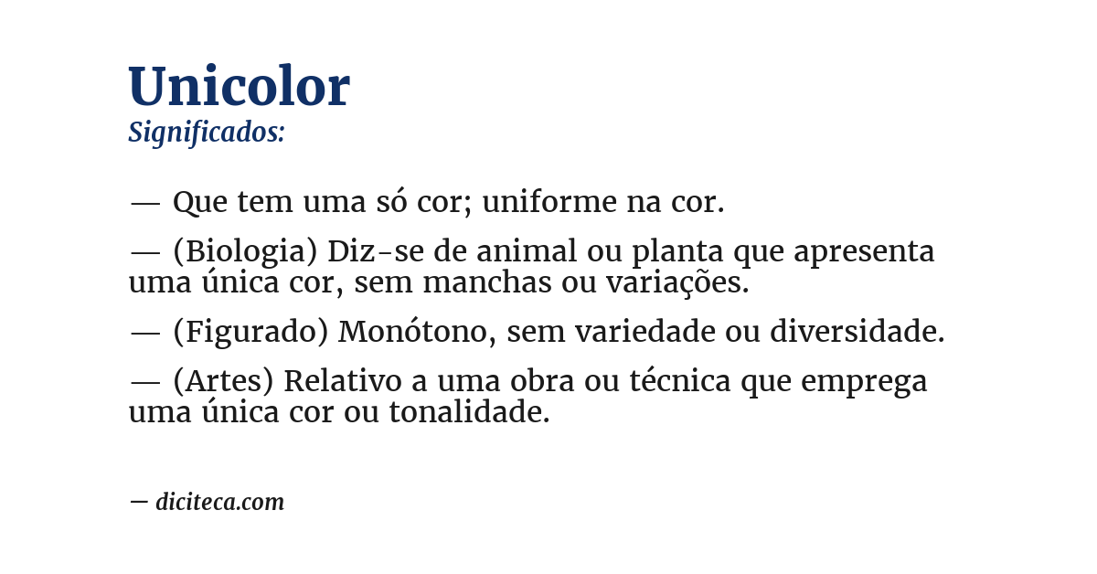 Significado de unicolor