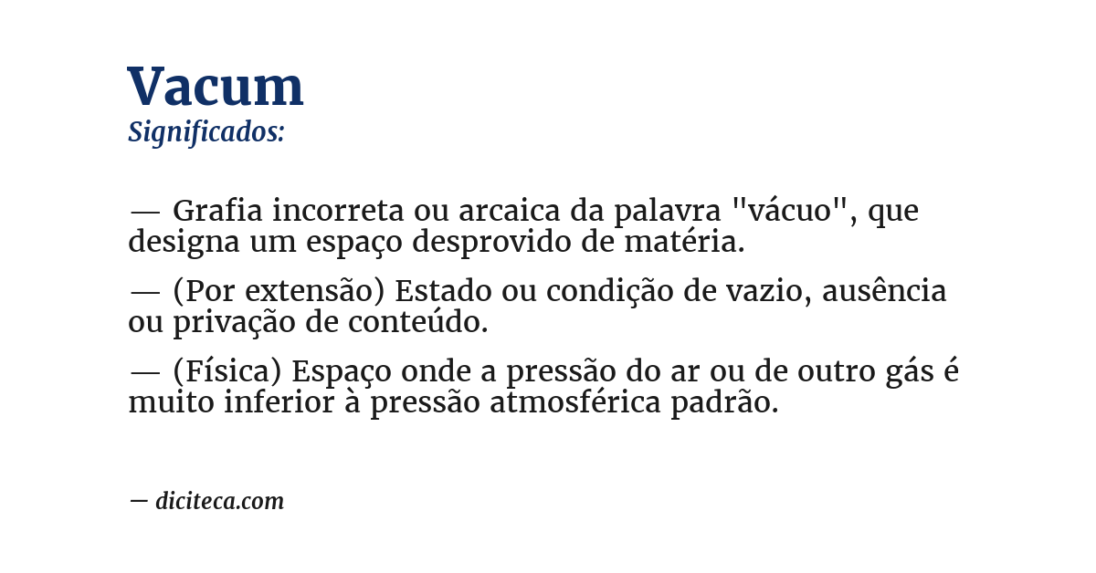 Significado de vacum