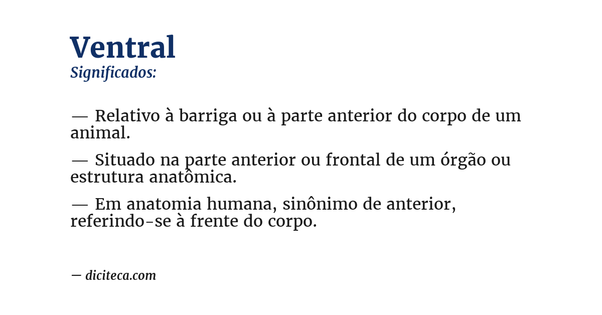 Significado de ventral