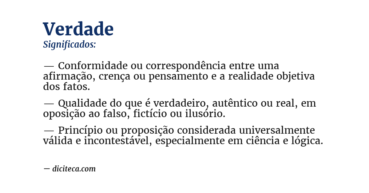 Significado de verdade