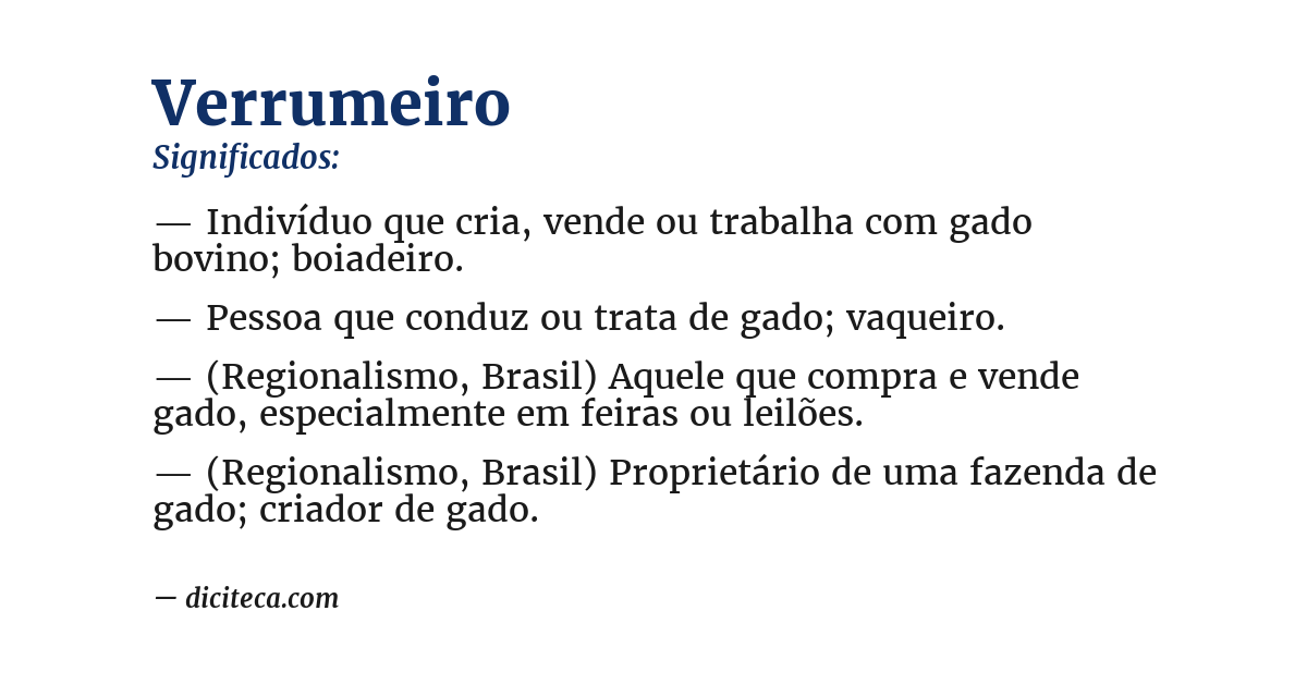 Significado de verrumeiro