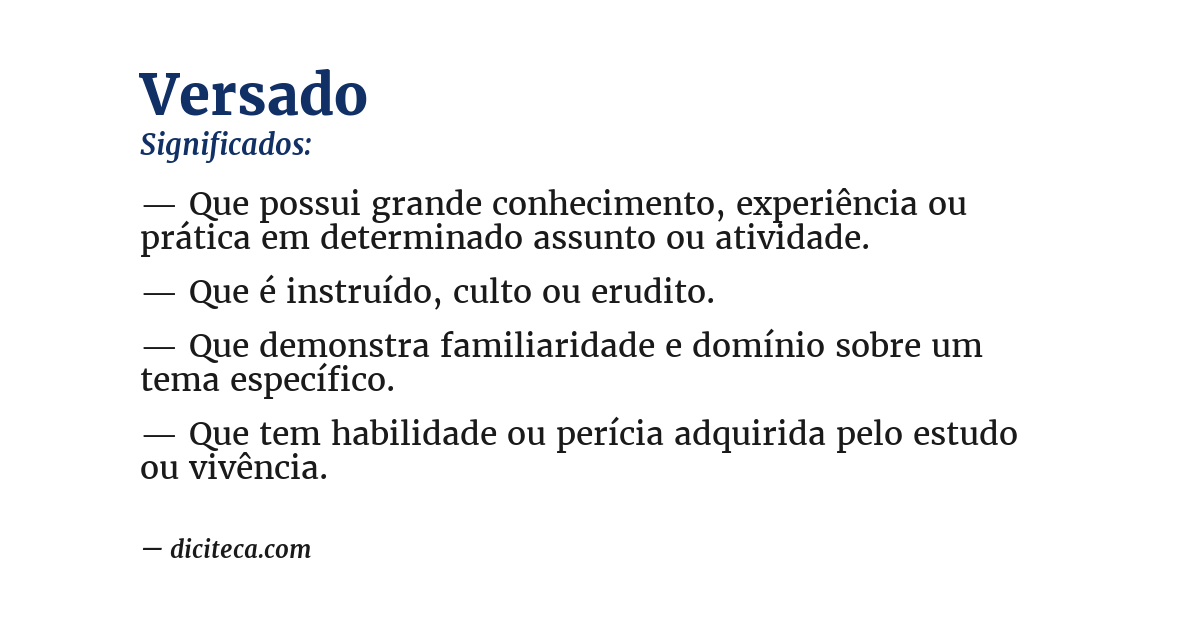 Significado de versado