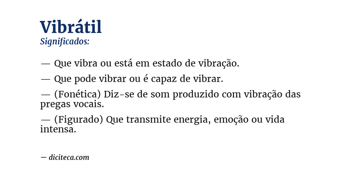 Significado de vibrátil