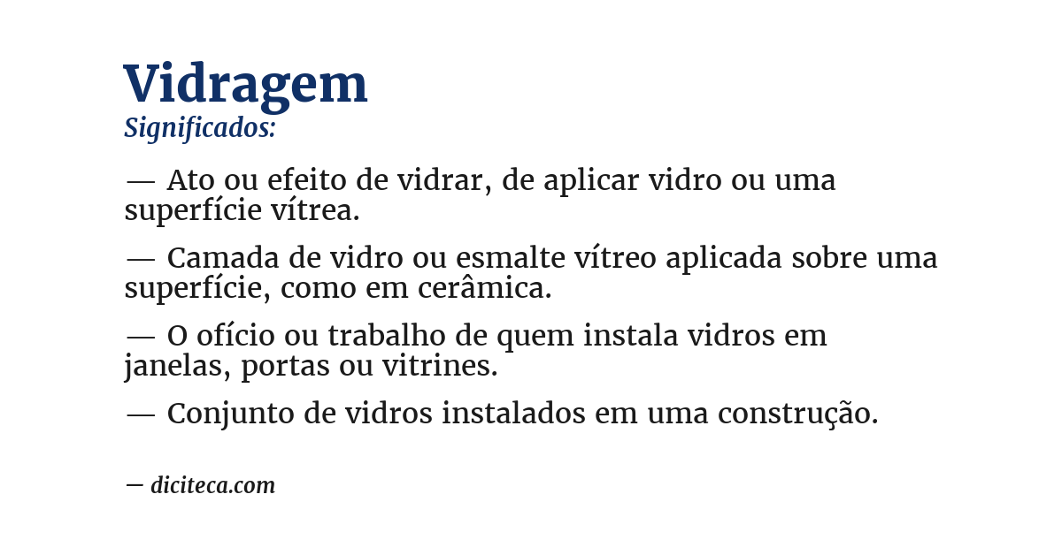 Significado de vidragem