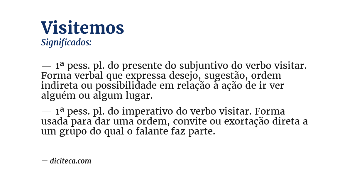 Significado de visitemos