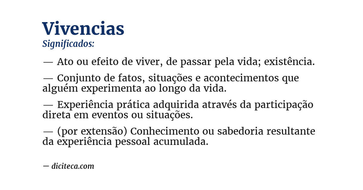 Significado de vivencias