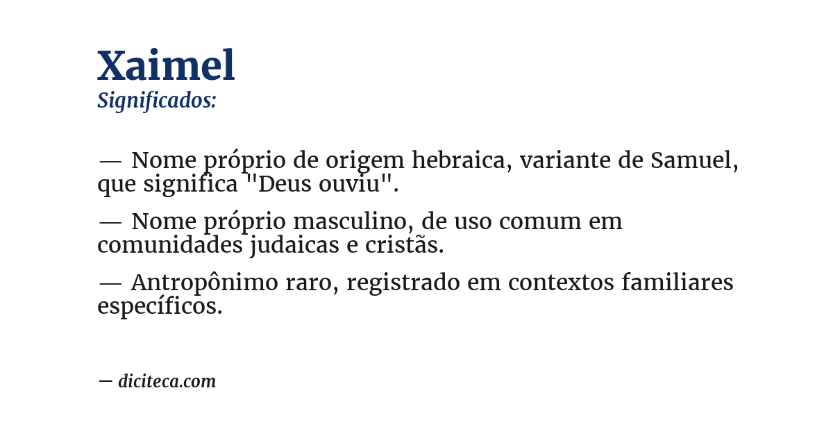 Significado de xaimel