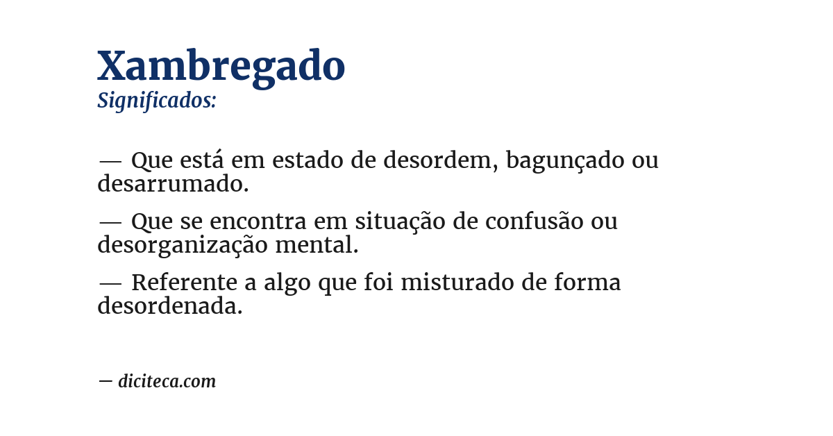 Significado de xambregado