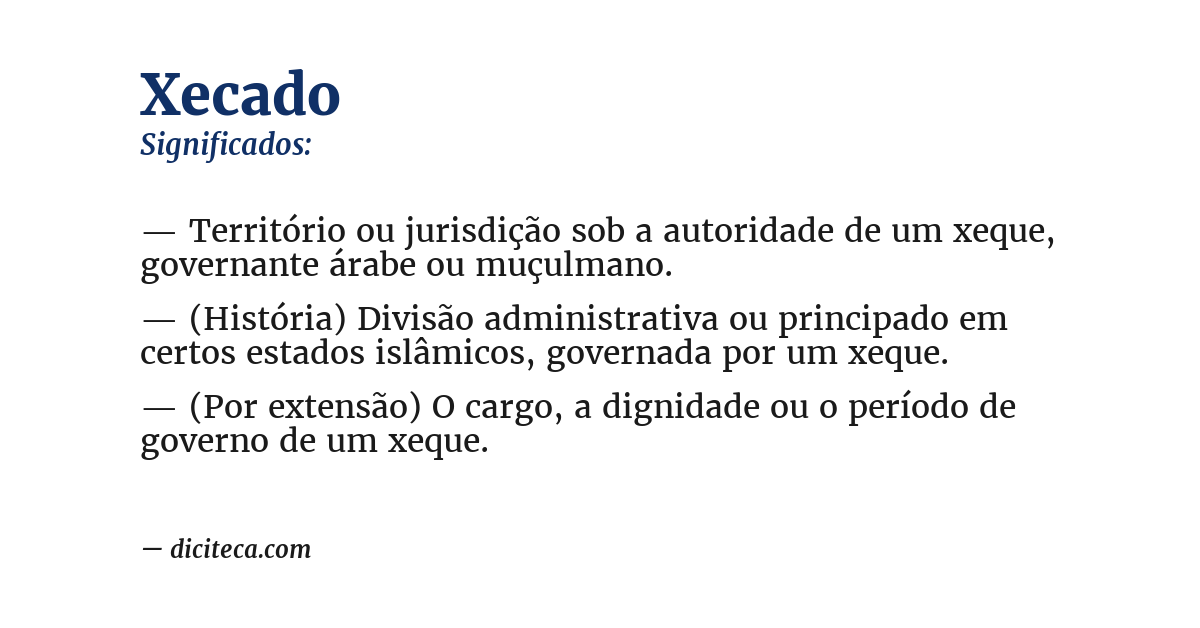 Significado de xecado